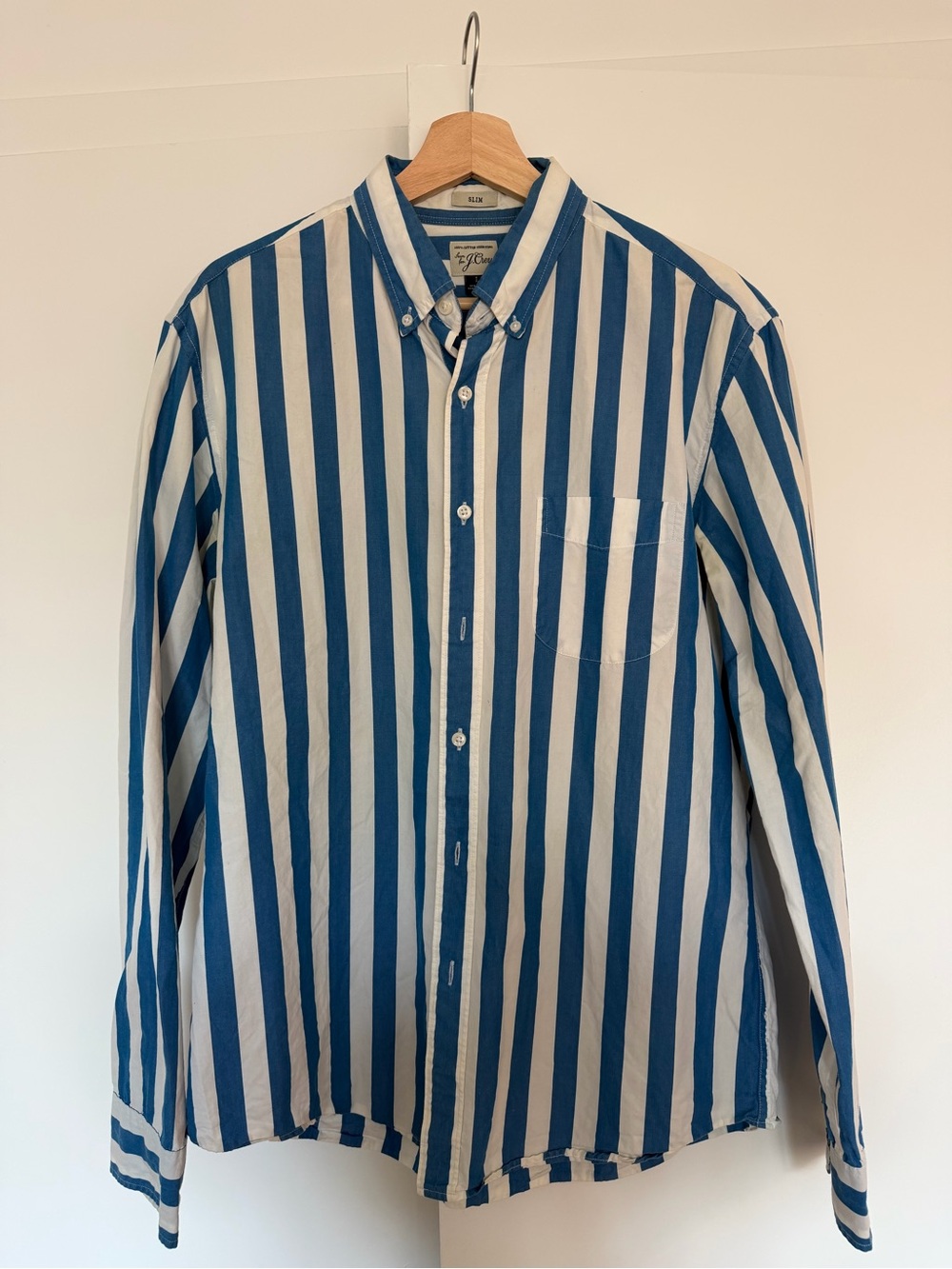 J. Crew Awning Stripe Button Down Blue/White